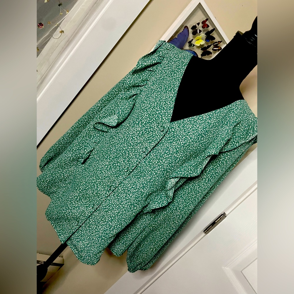 Irish Spring Green Ruffle Blouse